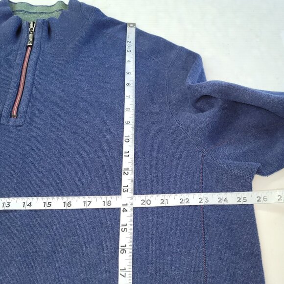 Tommy Bahama Sweater Mens XXL Reversible 1/4 Zip Golf Pullover Blue Green Logo - Picture 12 of 14